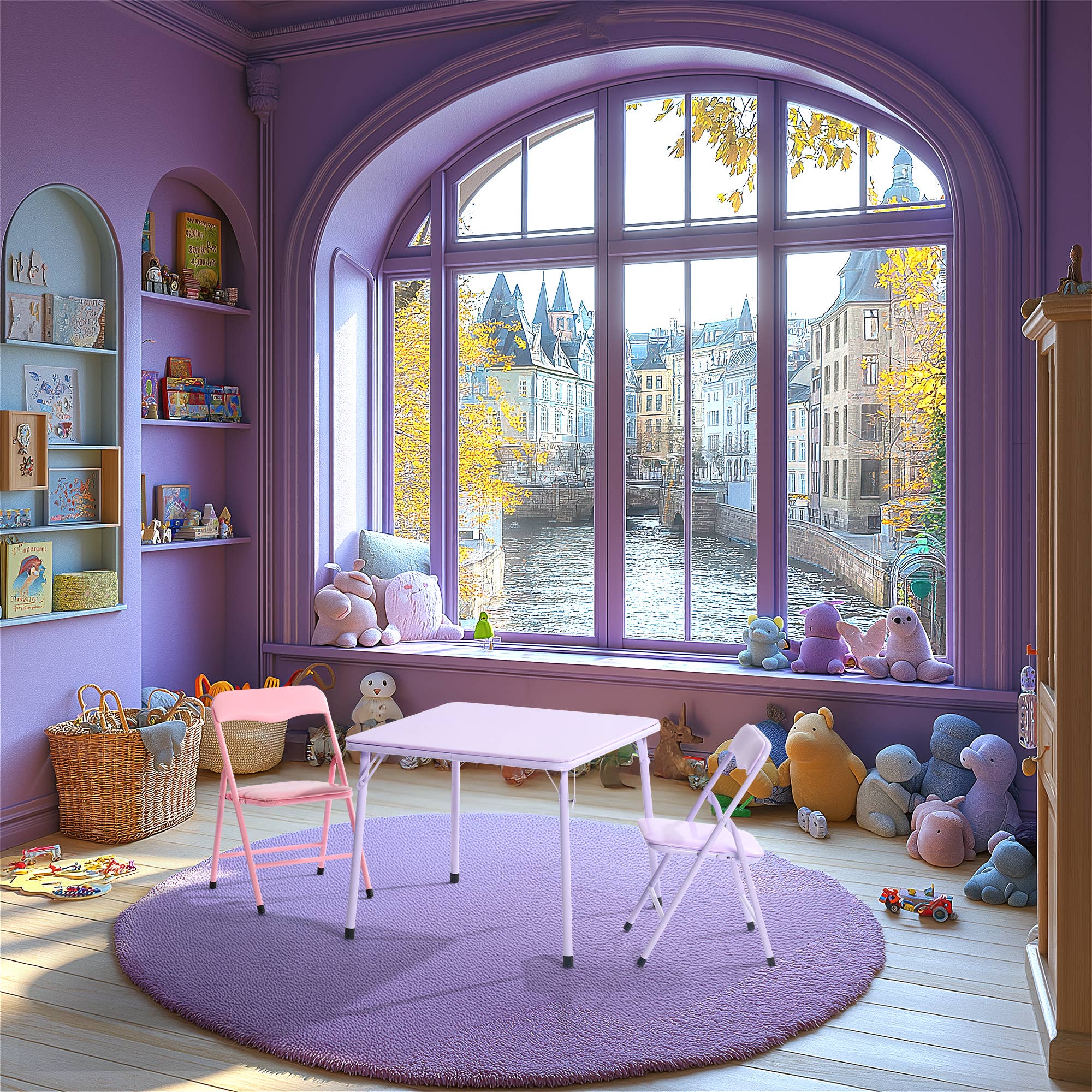 Colorful Folding Kid's Table & Chair Set – 3PCS/5PCS