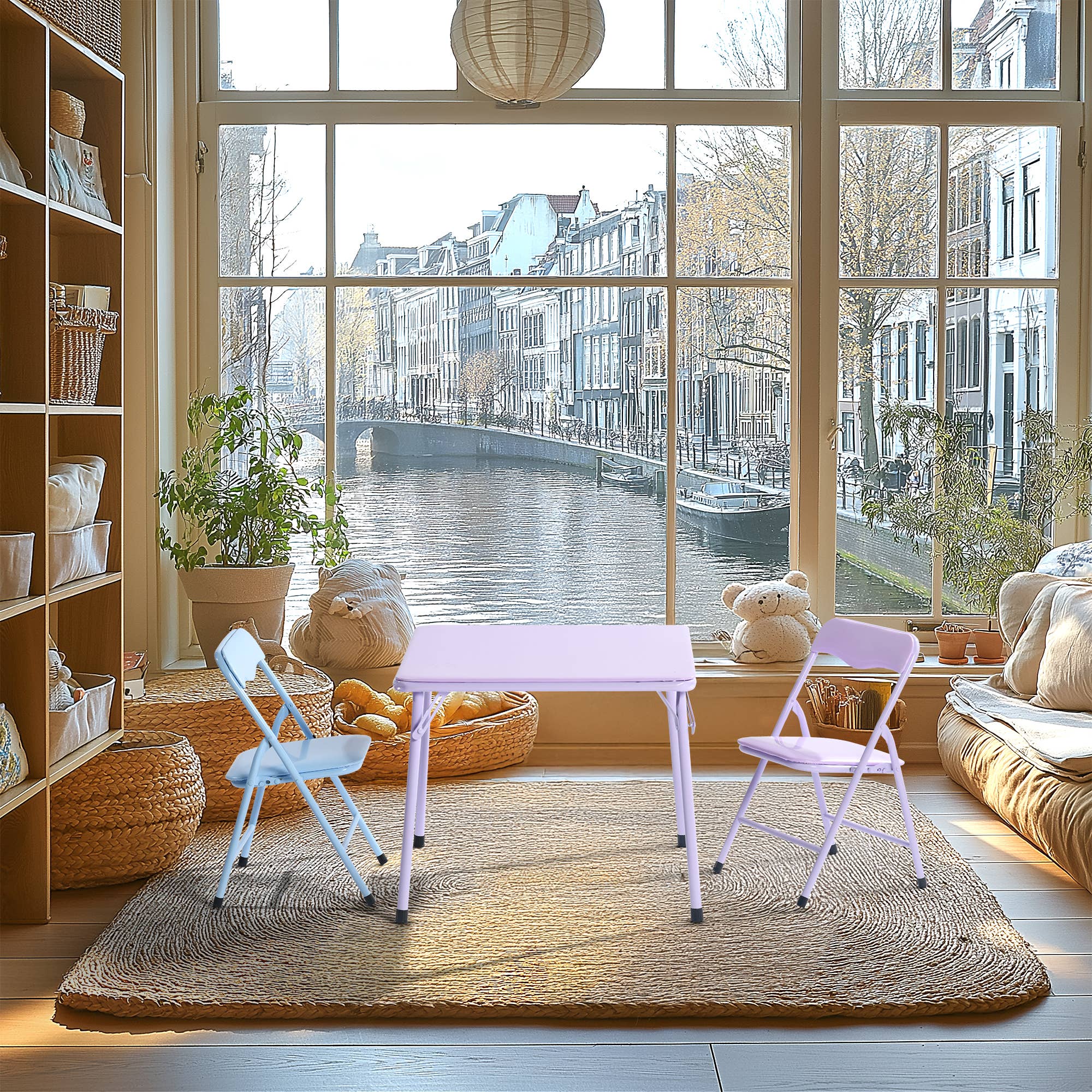 Colorful Folding Kid's Table & Chair Set – 3PCS/5PCS