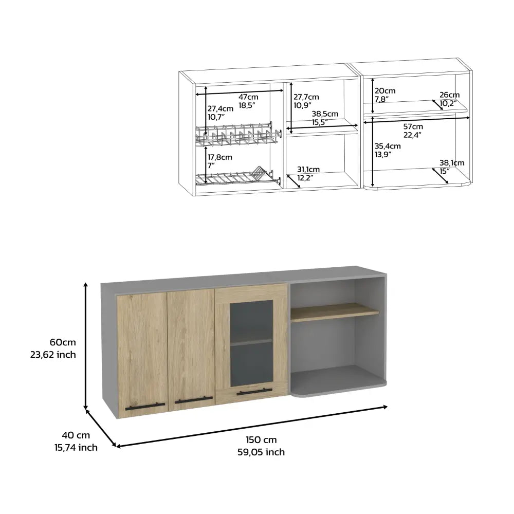 Blade Wall Cabinet, Light Pine