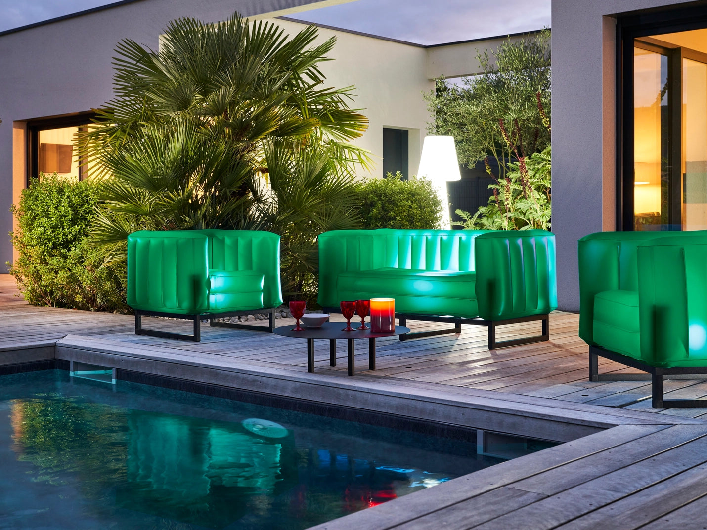 Bright Green Aluminum and TPU Design Sofa