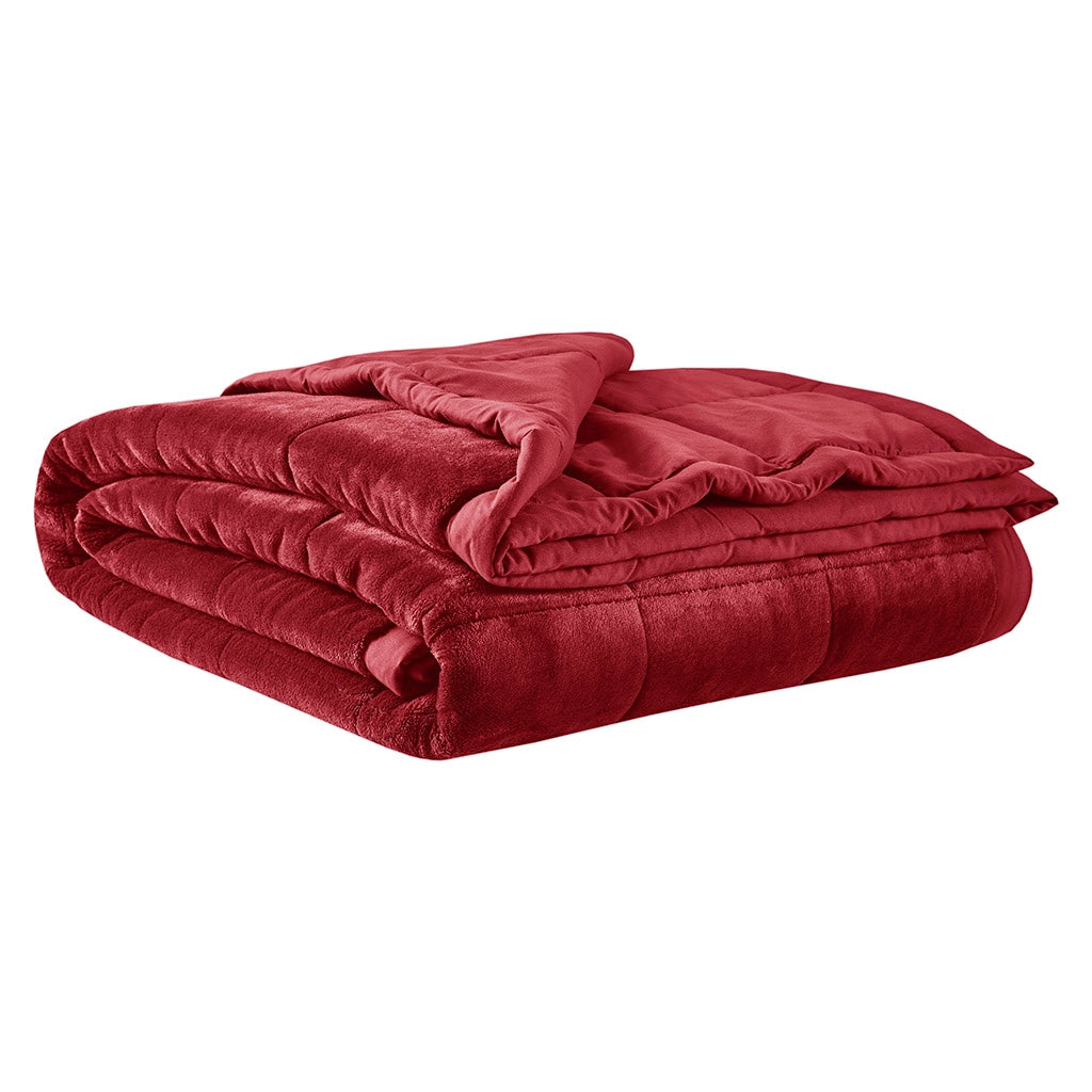 Plush Heiq Smart Temperature Down Alternative Blanket, Red