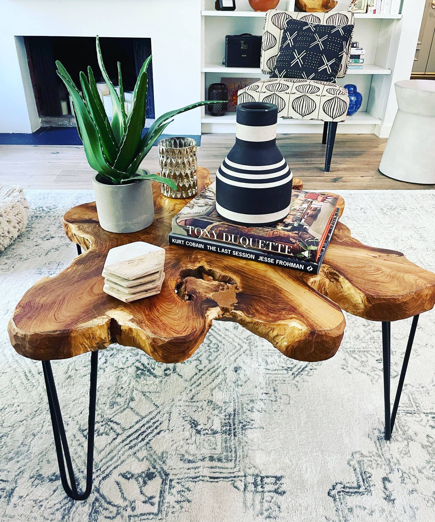 Teakwood Organic Slab Coffee Table