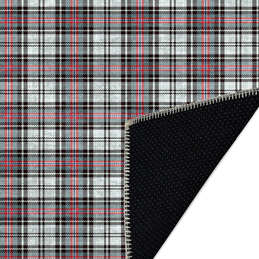 Pebble Red Plaid Area Rug – Machine Washable Chenille & Cotton Kilim, Non-Slip, Stain-Resistant, Vintage Boho Decorative Rug for Living Room, Bedroom & High-Traffic Areas