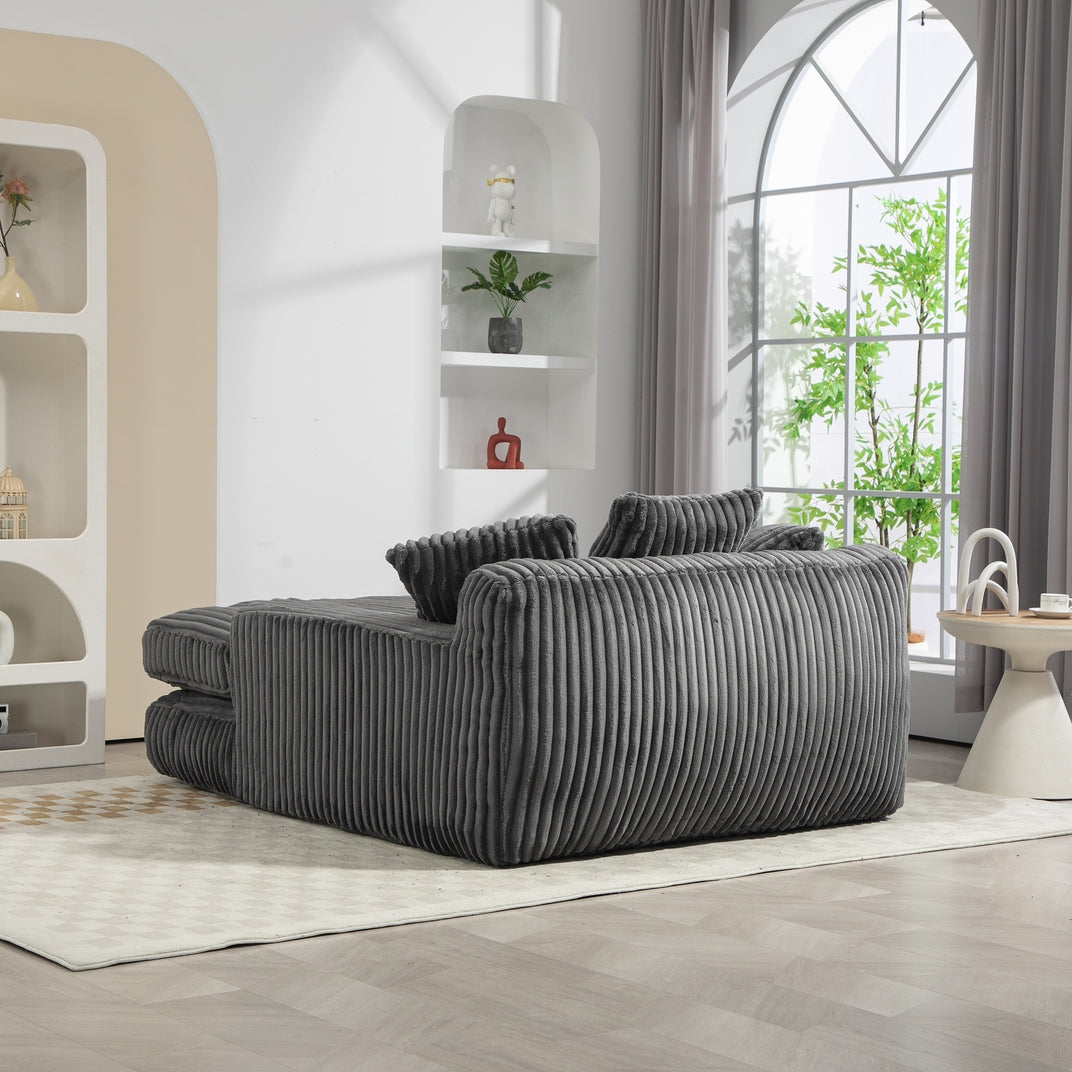 Convertible Sofa Bed with Adjustable Backrest-Grey/Green