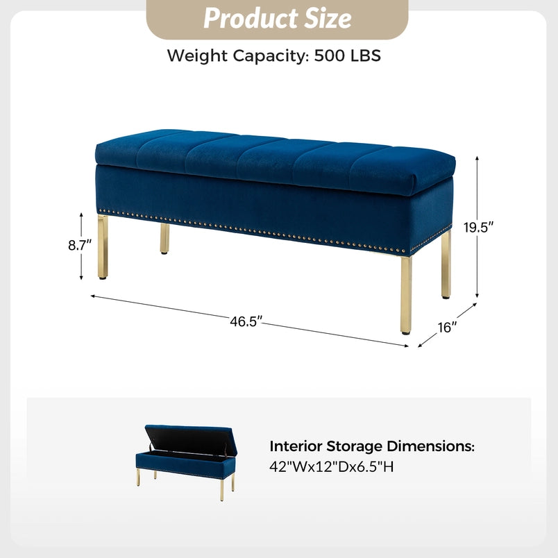 Fabio Upholstered Flip Top Storage Bench