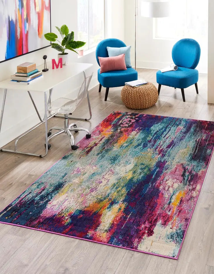 Modern Designed Sunset Chromatic Rug