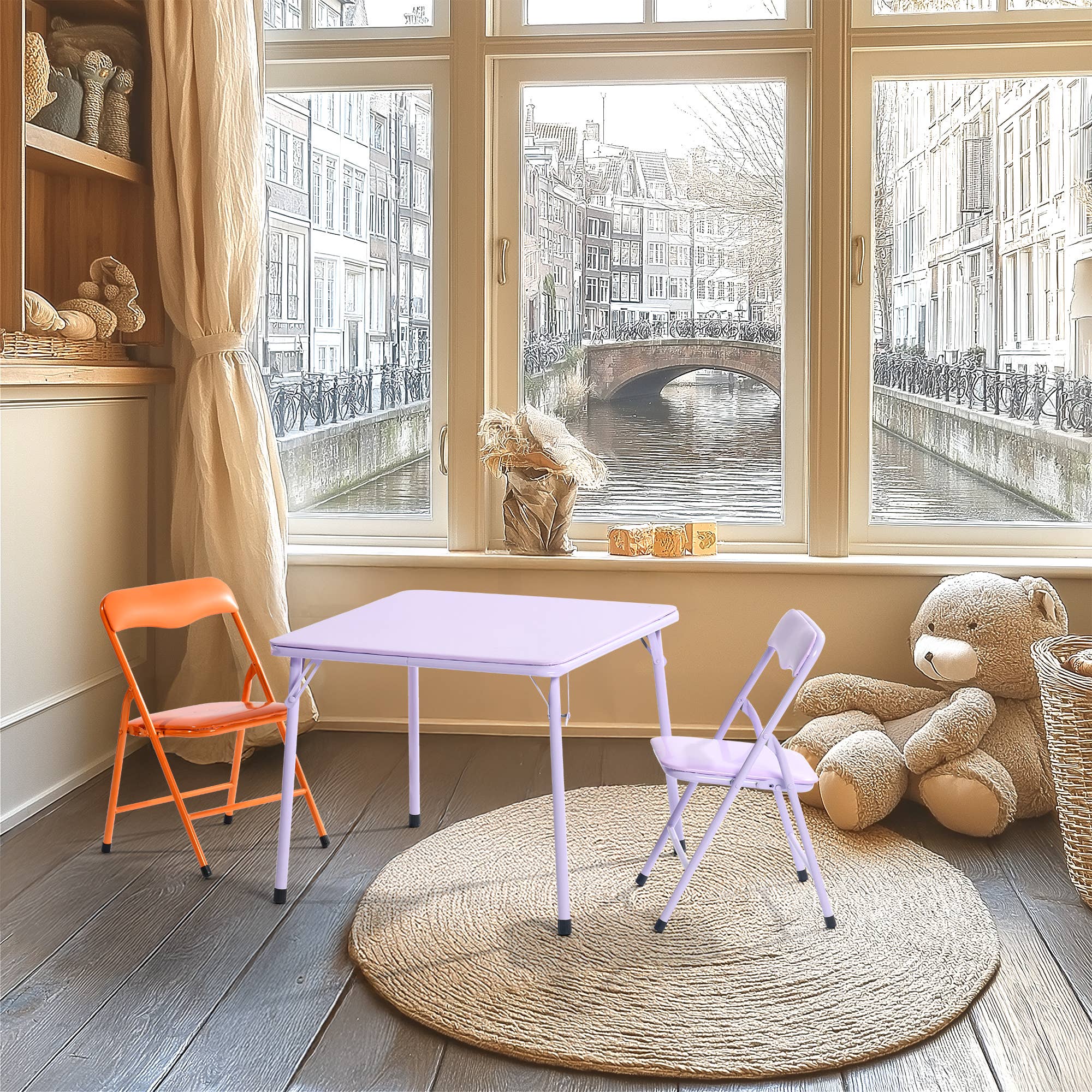 Colorful Folding Kid's Table & Chair Set – 3PCS/5PCS