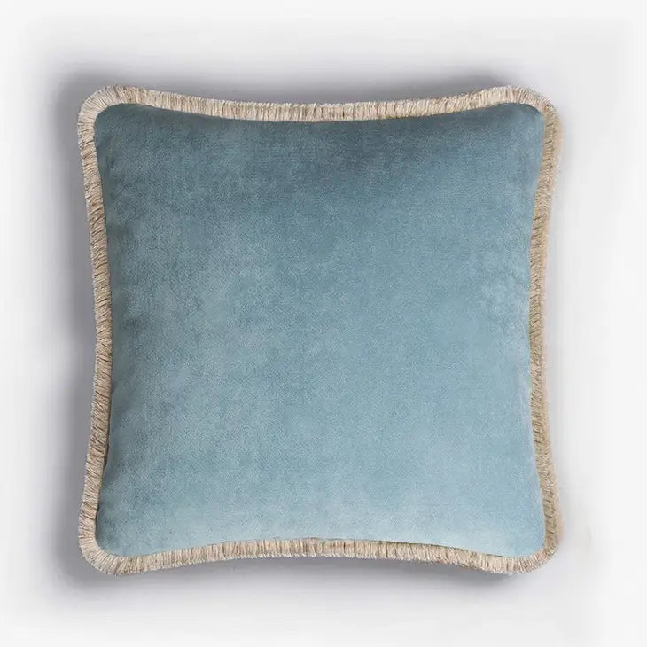 Happy Pillow Velvet Pillows with A Contrasting Colour Trim