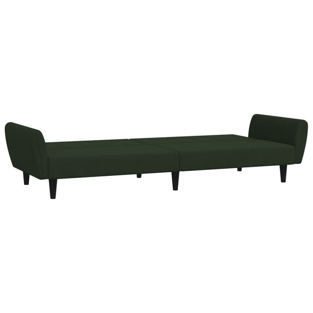 2-Seater Sofa Bed Dark Green Velvet 86.6"