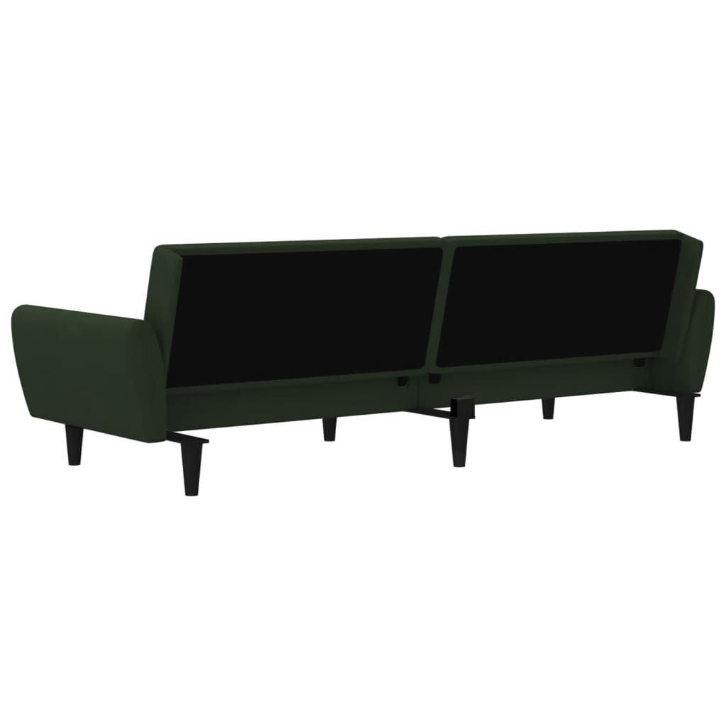 2-Seater Sofa Bed Dark Green Velvet 86.6"
