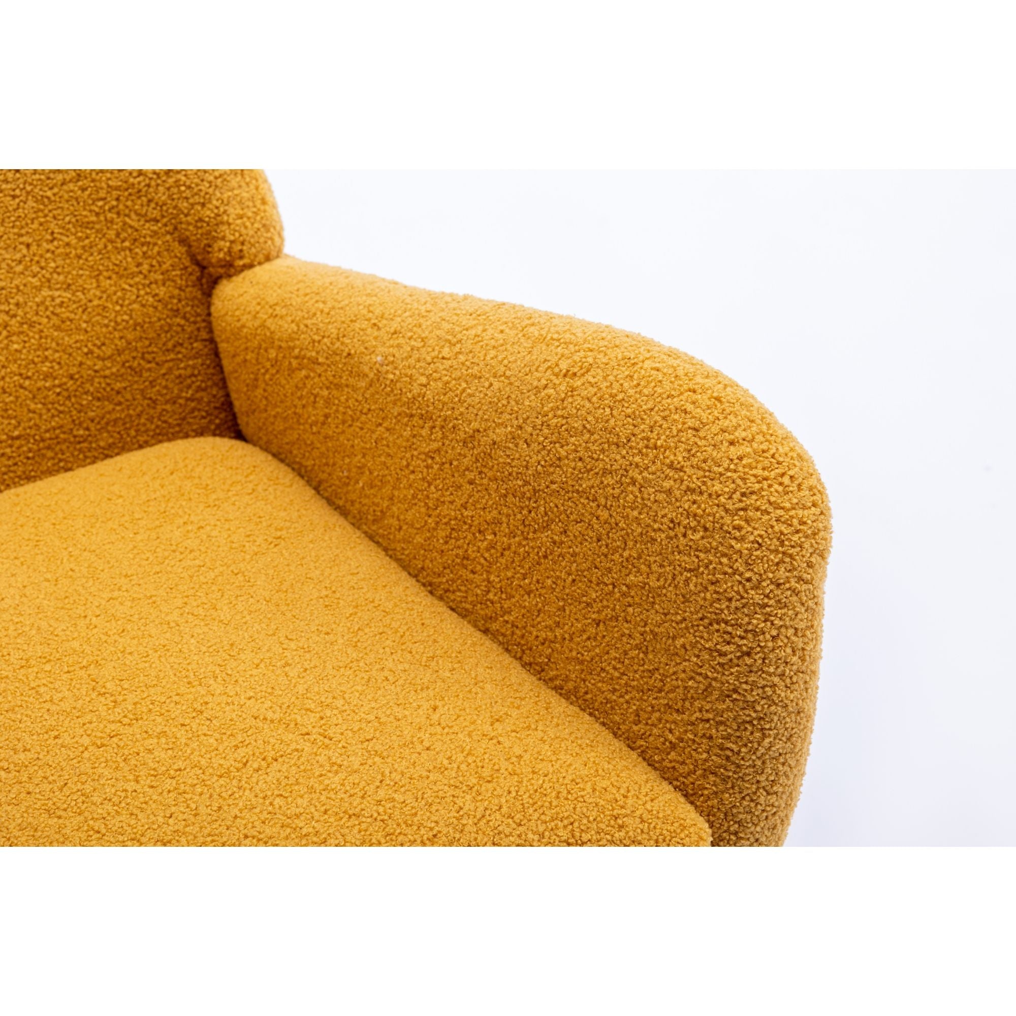 35.5-Inch Teddy Fabric Rocking Chair with Pocket – Safe Solid Wood Base