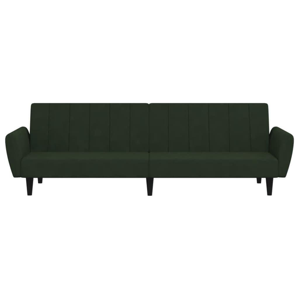2-Seater Sofa Bed Dark Green Velvet 86.6"