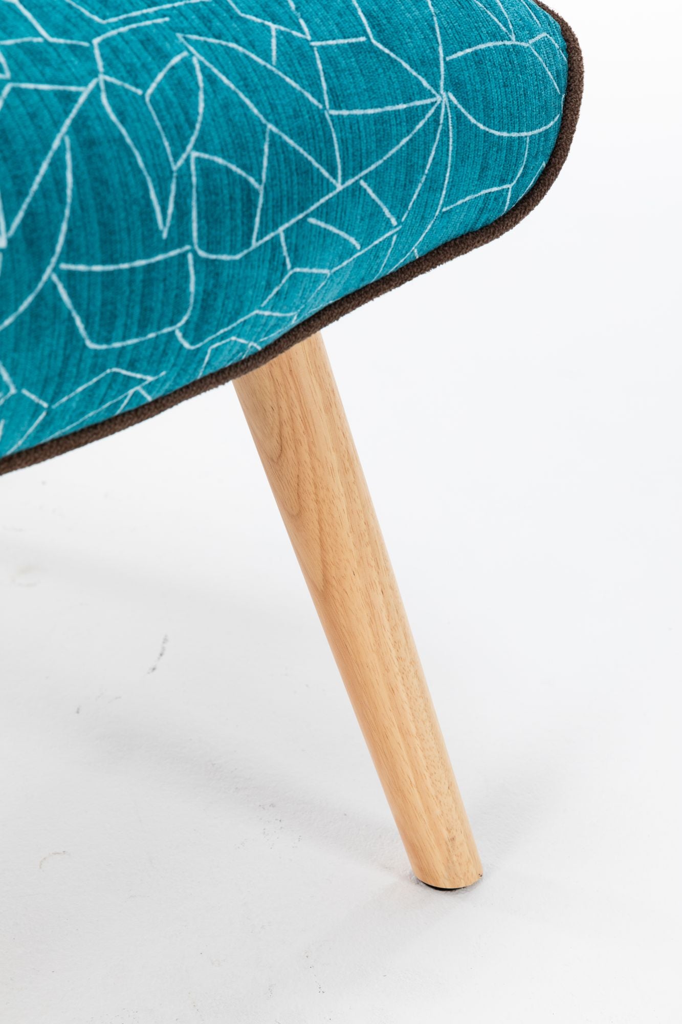 Modern Patchwork Rocking Chair with Solid Wood Armrests and Legs