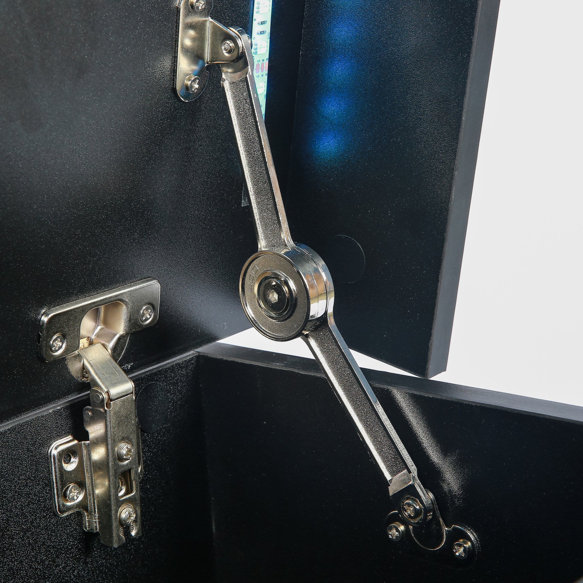 Modern LED Nightstand with 2 High Gloss Drawers and RGB Lights – White