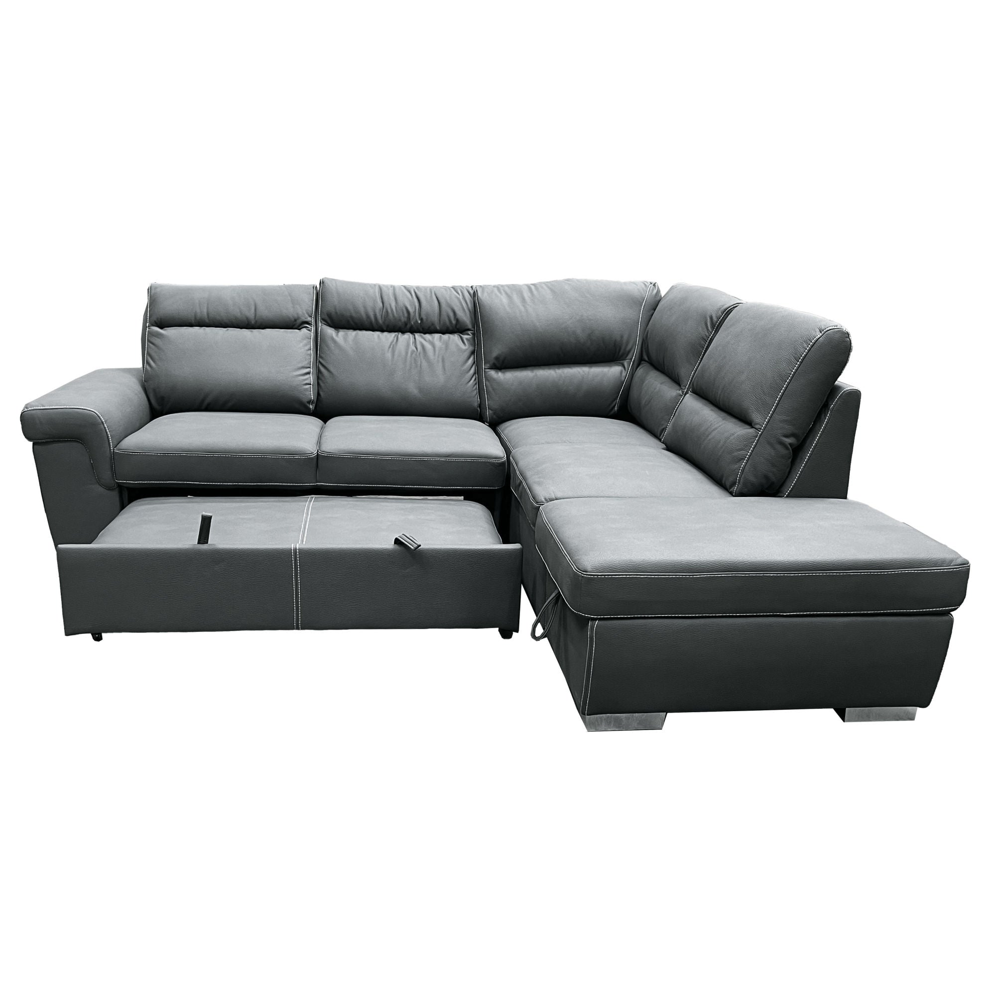 ACME Sagira SECTIONAL SOFA W/SLEEPER Gray Fabric LV01023