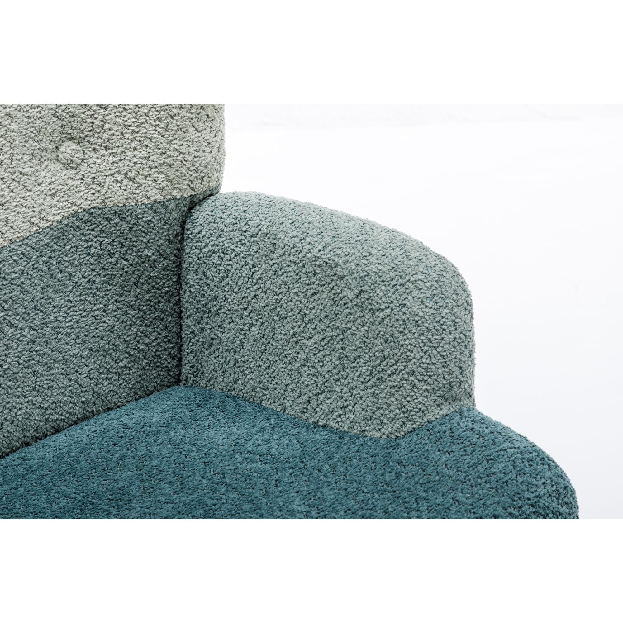 Modern Patchwork Rocking Chair with Solid Wood Armrests and Legs