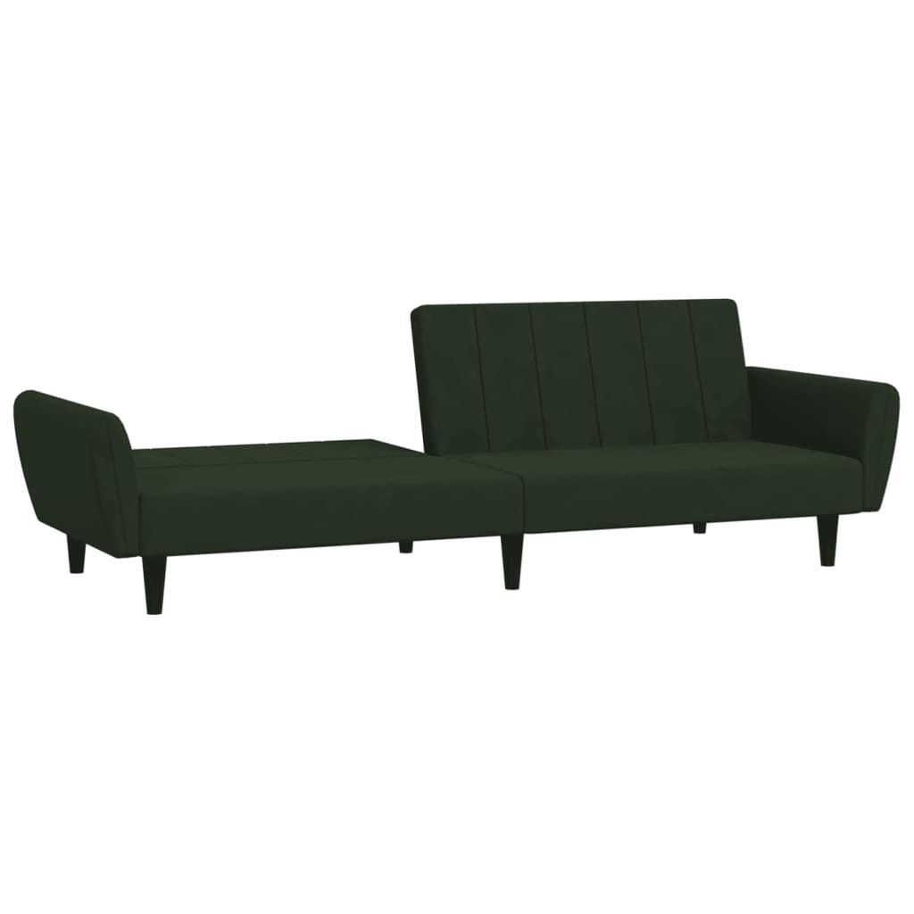 2-Seater Sofa Bed Dark Green Velvet 86.6"