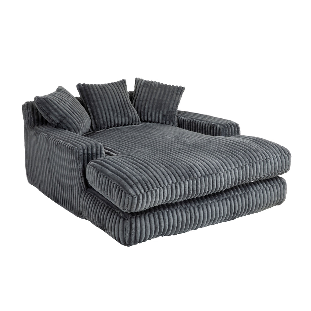Convertible Sofa Bed with Adjustable Backrest-Grey/Green