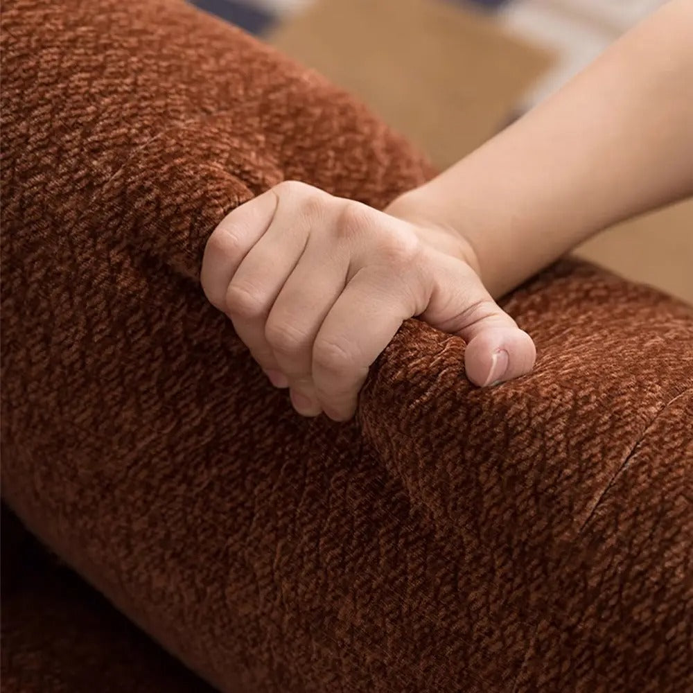 Retro Chenille Accent Lounge Chair – Solid Wood Frame with Plush Cushion, Removable Cover & Wide Armrests