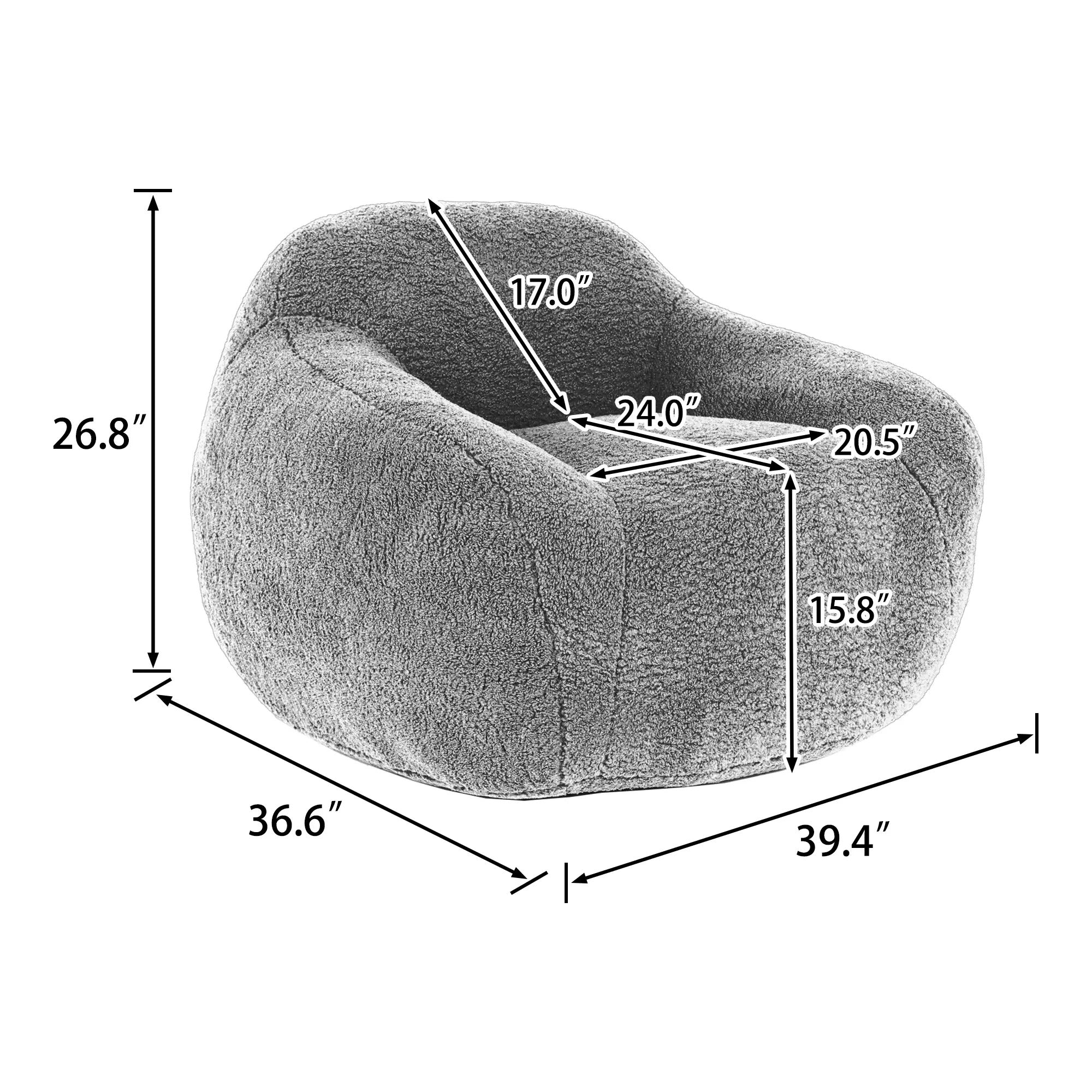 Giant Bean Bag Sofa Chair with Armrests and Memory Foam