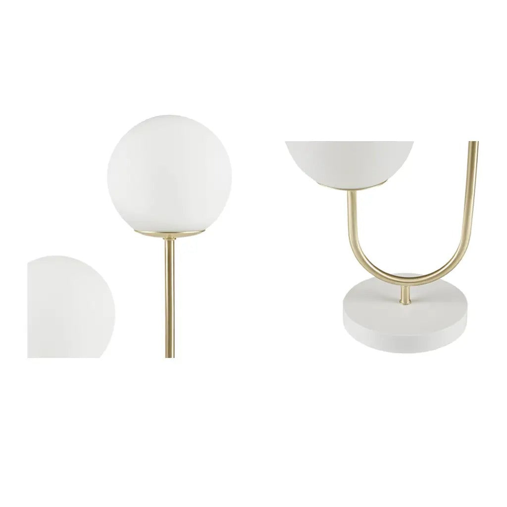 Modern 2-Light Globe Gold Base Table Lamp