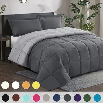 3-Piece All Season Lightweight Down Alternative Comforter Set – Ultra-Soft, Breathable & Eco-Friendly