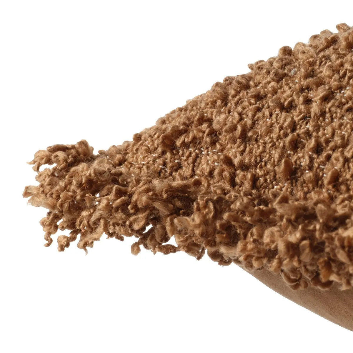 Angora Burnt Tabac Textured Hand Woven Pillow by Jaipur – 100% Polyester Decorative Accent Cushion