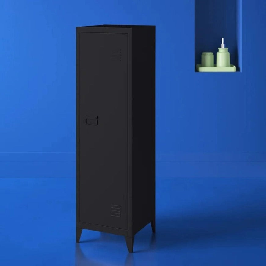 Metal Multifunctional Versatile Storage Cabinet – Durable White & Black Organizer for Home, Office, or Garage - 15.2" x 54.1"