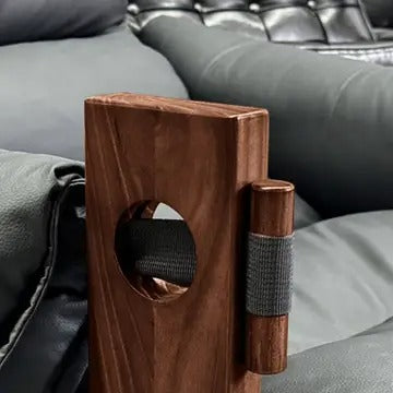 Wide Oil Wax Leather Accent Chair – Solid Wood Upholstered Lounge Chair, American Vintage Retro Design with Deep Seat & Plush Cotton Comfort