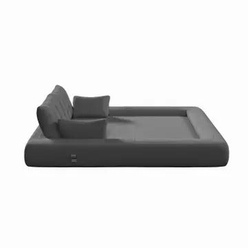 Human Dog Bed – 3-in-1 Foldable Sofa Couch, Grey Teddy Fabric Sleeper Sofa Bed for Living Room, Guest Room, or Playroom, 78.7” Multi-Functional Lazy Floor Sofa