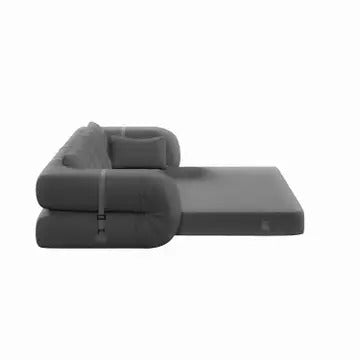 Human Dog Bed – 3-in-1 Foldable Sofa Couch, Grey Teddy Fabric Sleeper Sofa Bed for Living Room, Guest Room, or Playroom, 78.7” Multi-Functional Lazy Floor Sofa