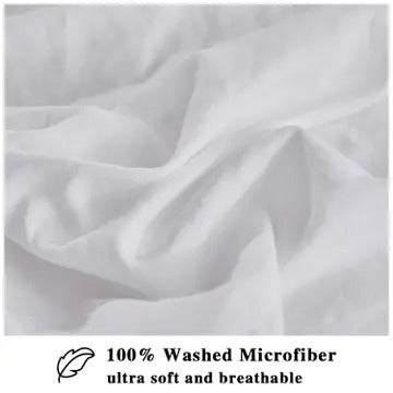 3-Piece Pre-Washed Microfiber Duvet Cover Set with Handmade Ruffle Fringe – Farmhouse Vintage Bedding