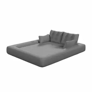 Human Dog Bed – 3-in-1 Foldable Sofa Couch, Grey Teddy Fabric Sleeper Sofa Bed for Living Room, Guest Room, or Playroom, 78.7” Multi-Functional Lazy Floor Sofa