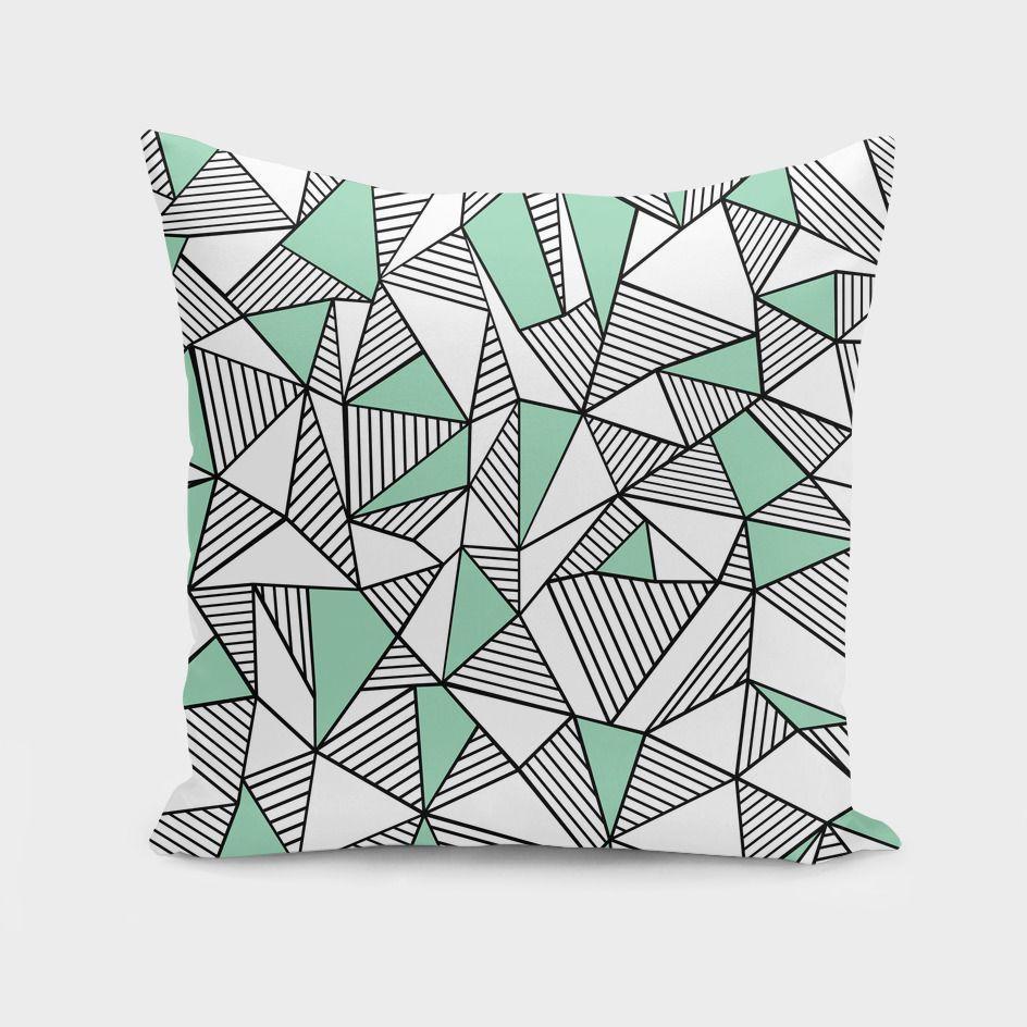 Ab Lines With Mint Blocks Cushion/Pillow