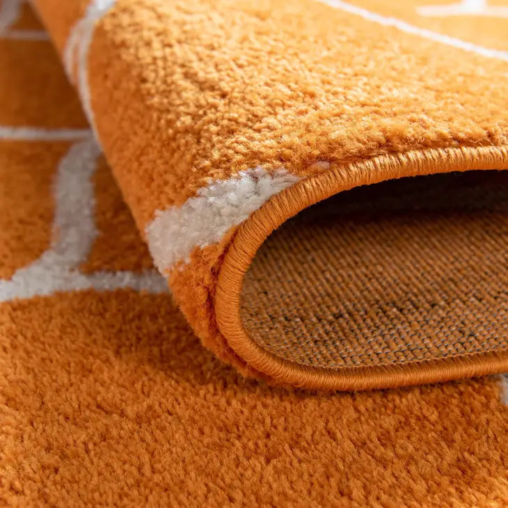 Geometric Rounded Trellis Frieze Rug (Large Rectangular)