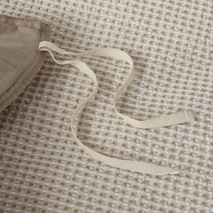 Waffle Weave Comforter/Duvet Cover Set, Taupe