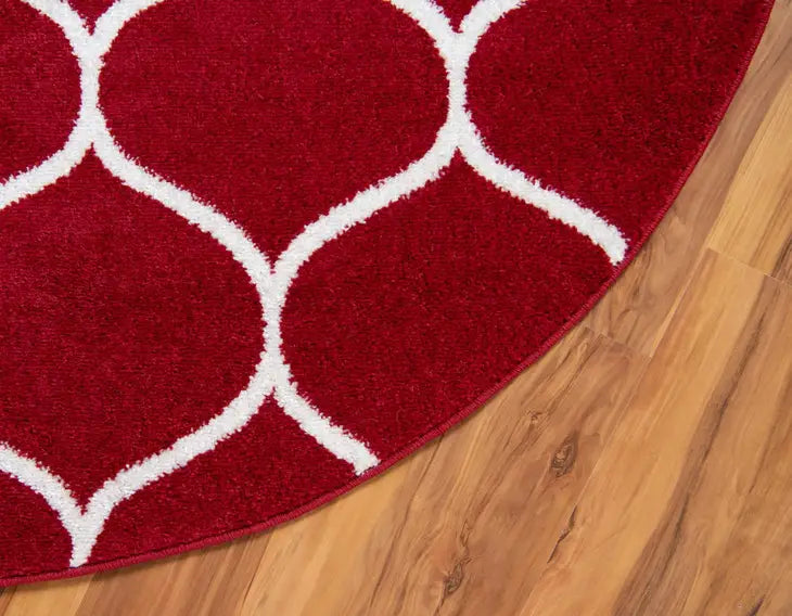 Geometric Rounded Trellis Frieze Rug (Round)