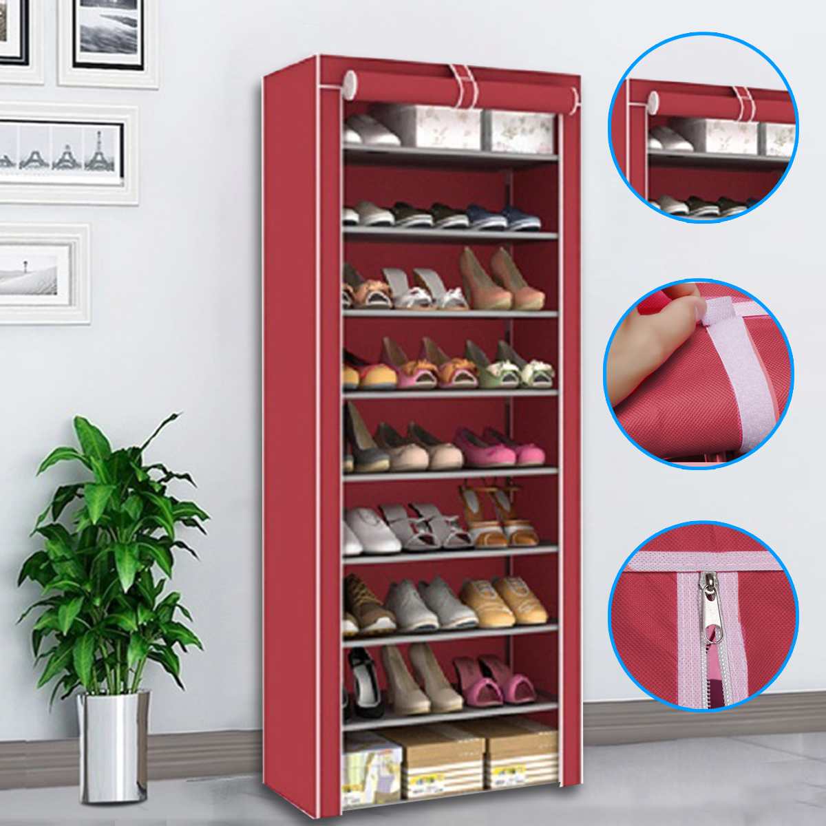 10 Tiers Simple Shoe Rack Shoe Cabinets DIY Assembled Shoerack – Decor 08