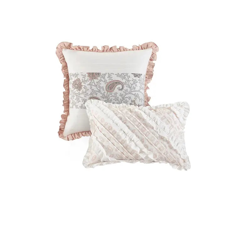 Shabby Chic 9-Piece Comforter Set, Blush