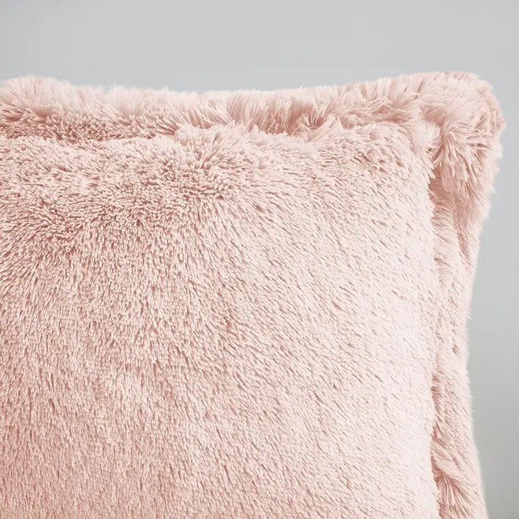 Shaggy Fur 3-Piece Comforter or Duvet Cover Set, Pink