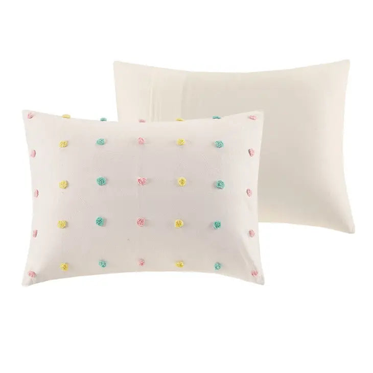 Pom-Pom Rainbow Comforter, Duvet Cover, Coverlet Set, Pastel