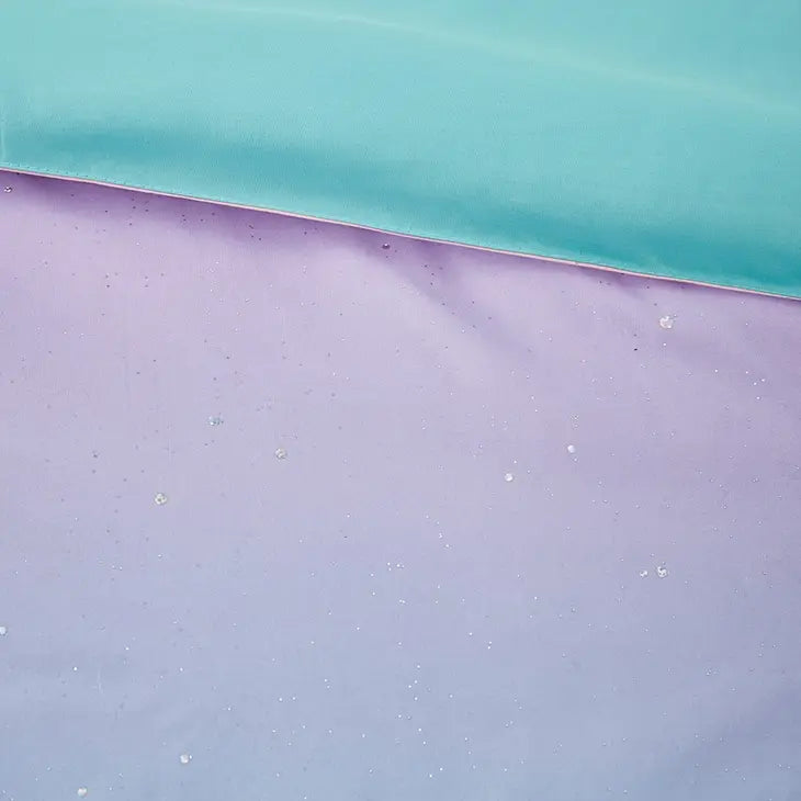 Glitter Ombre 4-Piece Comforter or Duvet Cover Set, Aqua