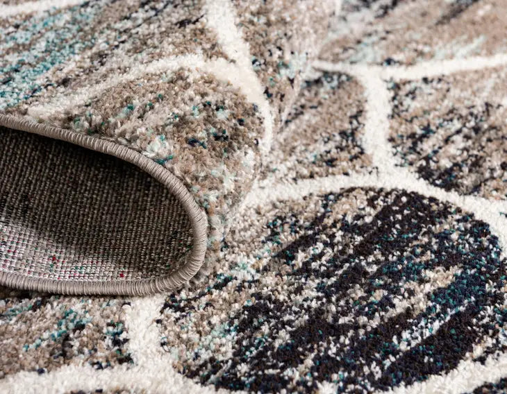 Geometric Rounded Trellis Frieze Rug (Round)