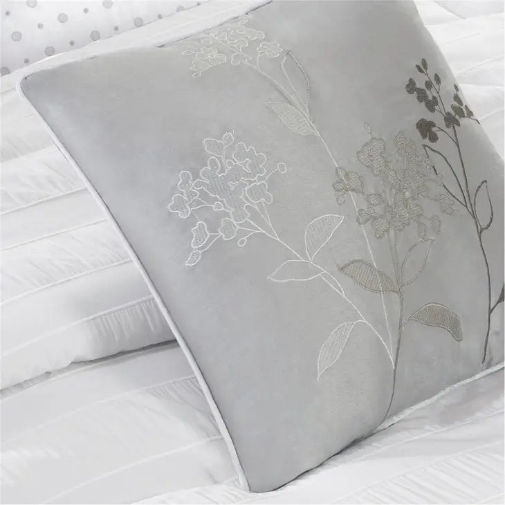 Striped Wrinkle 7-Piece Comforter Set, White