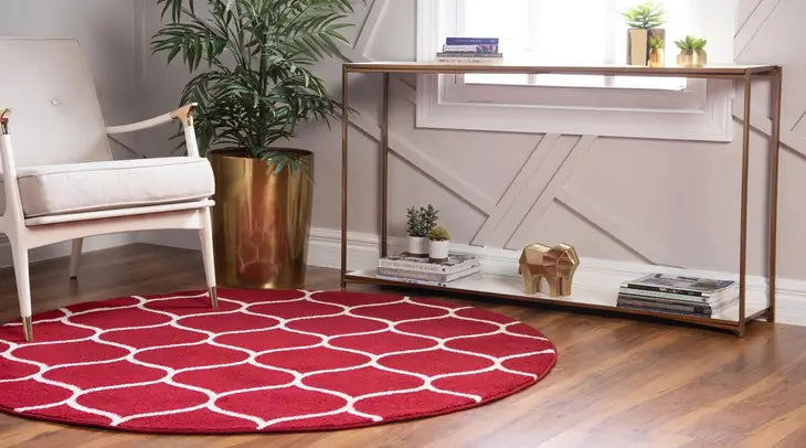 Geometric Rounded Trellis Frieze Rug (Round)