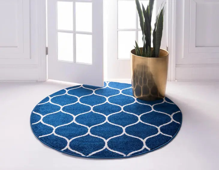 Geometric Rounded Trellis Frieze Rug (Round)