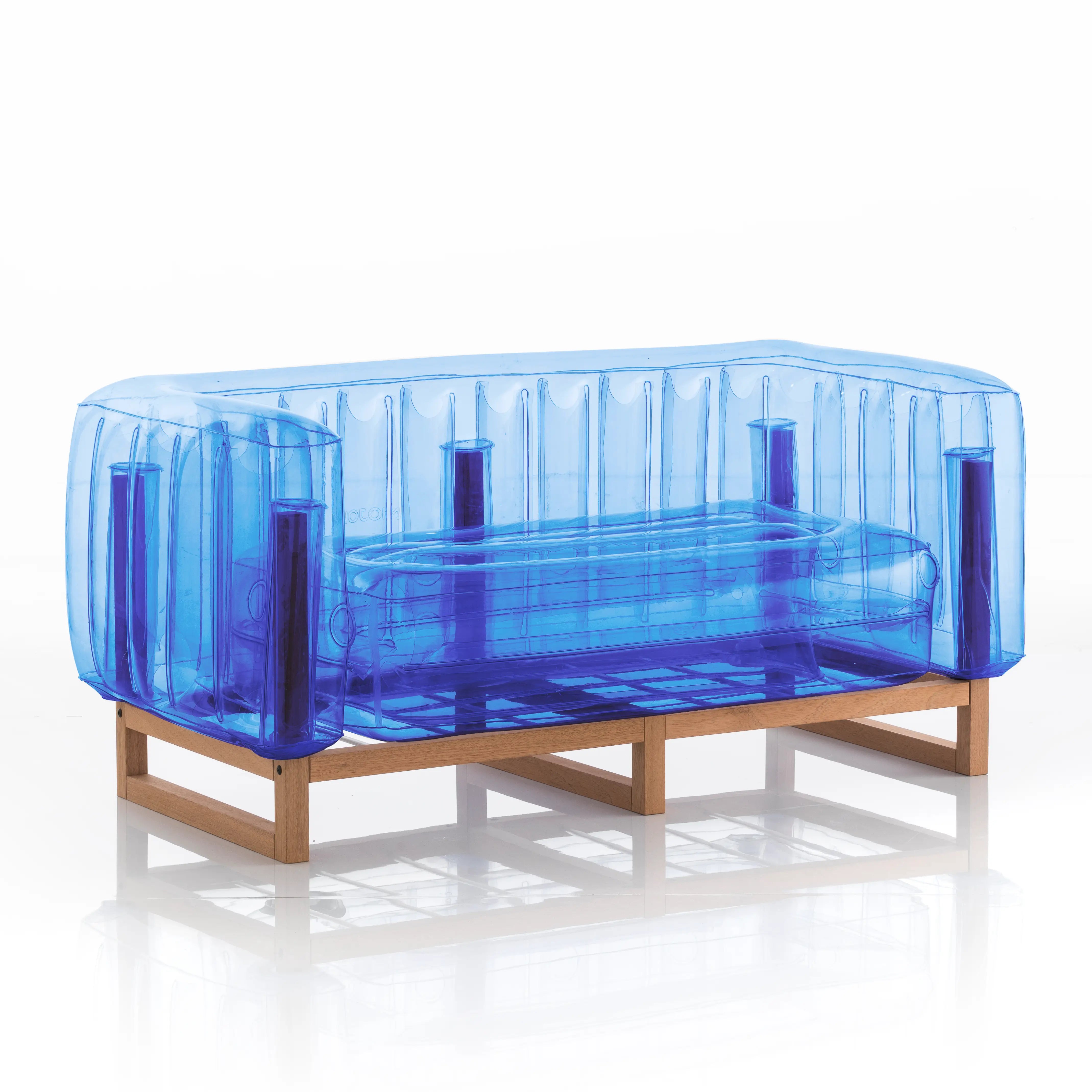 EKO Sofa in Aluminum and TPU Crystal Orange