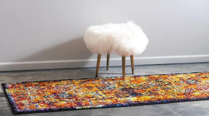 Traditional Distressed Vintage Rosso Rug