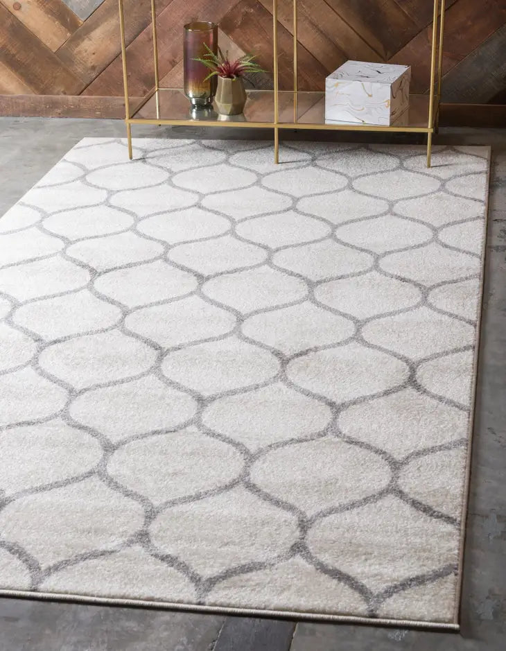 Geometric Rounded Trellis Frieze Rug (Large Rectangular)