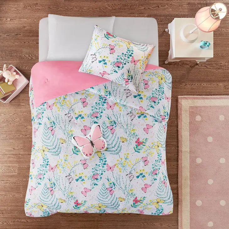 Butterfly 4-Piece Kids Comforter Set